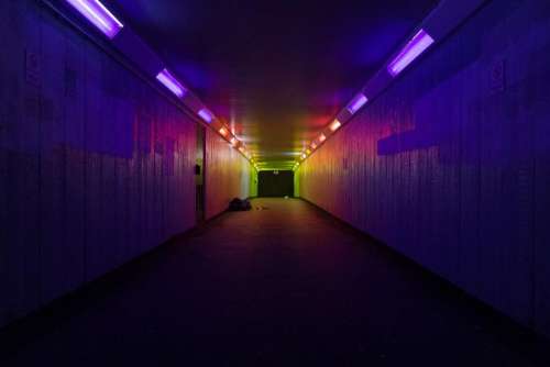 lights road tunnel night lighting