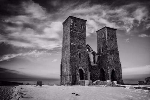 Reculver Towers Winter Clouds Roman Fort
