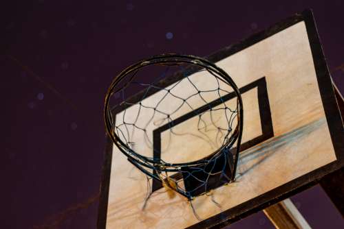 old basketball hoop court sport