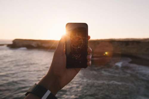 iphone compass navigation sunset mobile