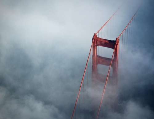 architecture bridge structure fogs cold
