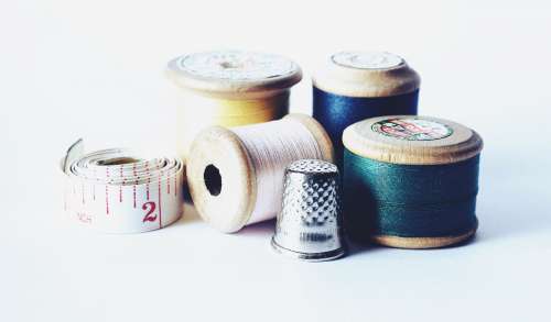 sewing cotton thread vintage old thimble