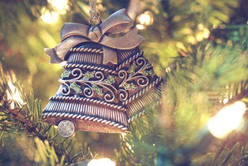 christmas bells tree lights festive