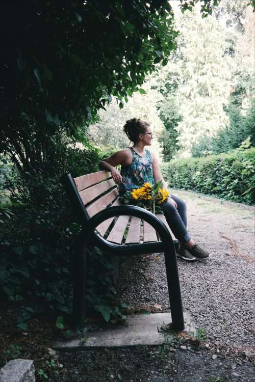 people girl sitting waiting alone