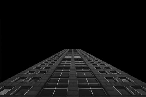 dark black and white architecture skyscraper tower