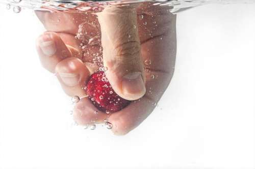 people hand water bubbles nail