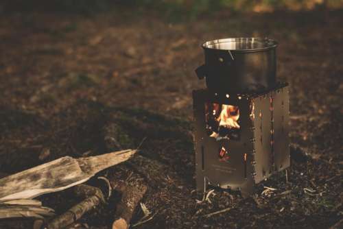 wood outdoor fire camping cooking