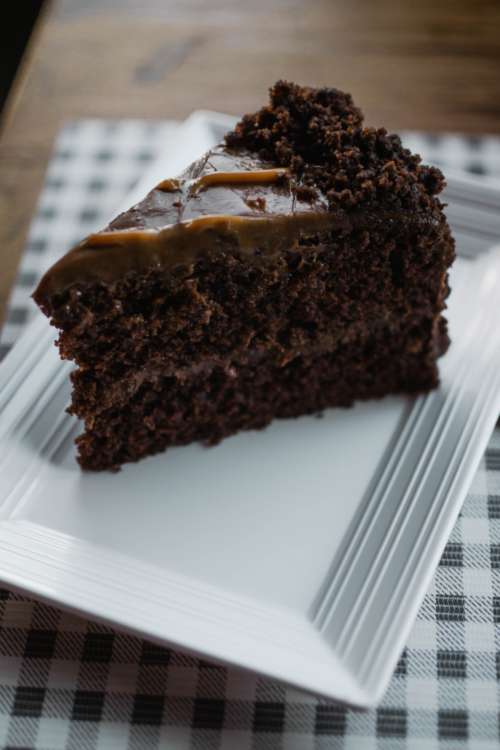 chocolate cake slice dessert pudding