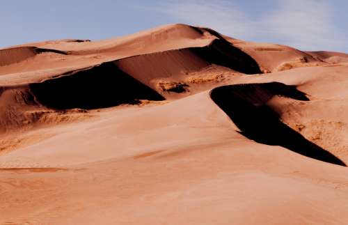 sand dune desert blue sky sahara sand