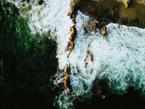 nature water rocks waves splash