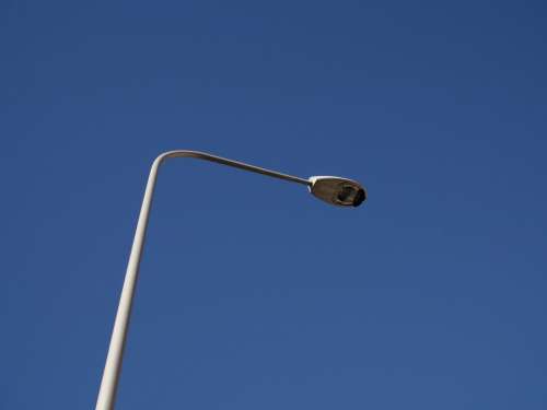 blue sky lamp post