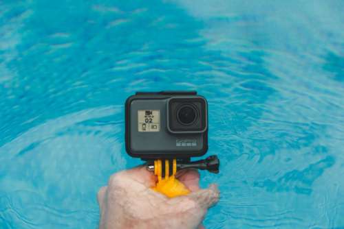 gopro camera photography hand swimming