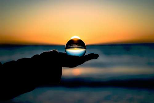 nature water glass sphere sunset