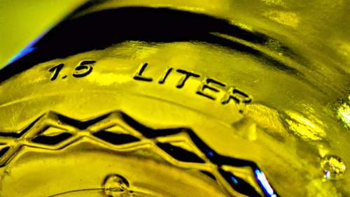 bottle yellow liter closeup pattern