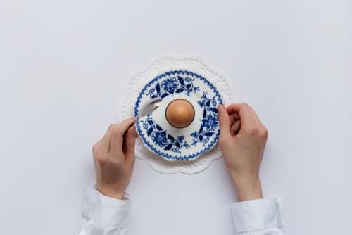 hand ceramic plate egg table