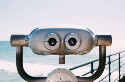 tourist coin binoculars viewfinder retro