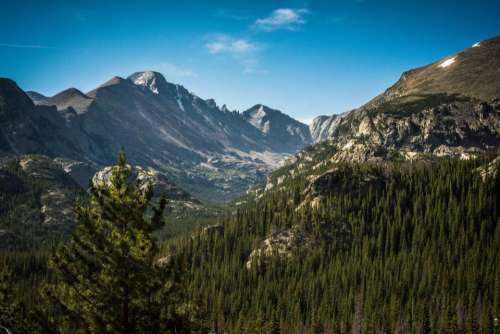 nature landscape mountains valleys trees