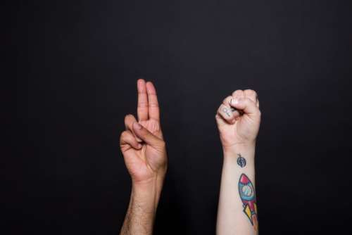 sign language hands two us