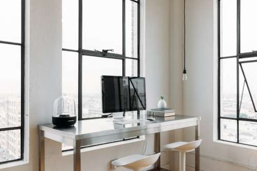 computer office desk modern mac