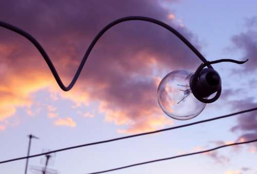 light bulb wire electricity sky