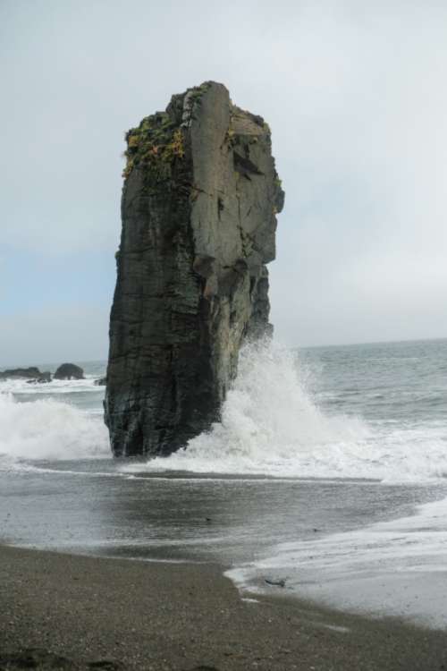 beach rocks waves shore ocean