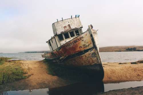 boat ship wreck beach sand