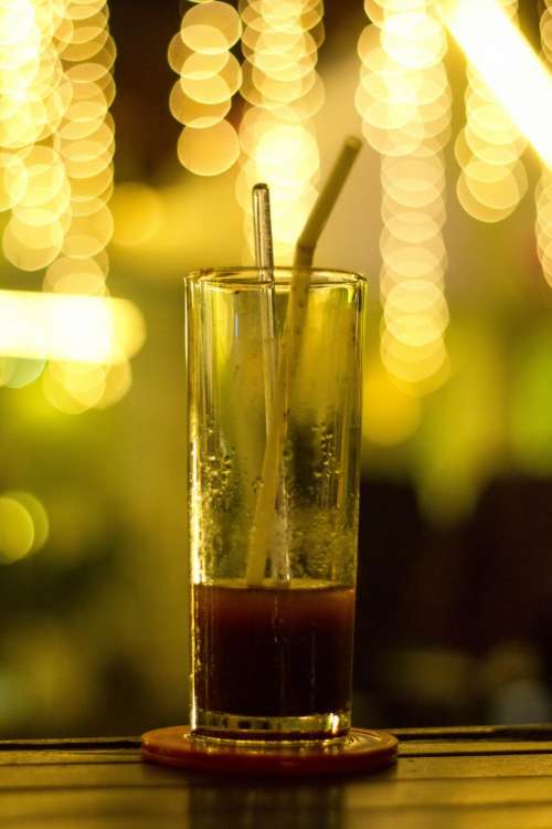 drink juice bar lights bokeh