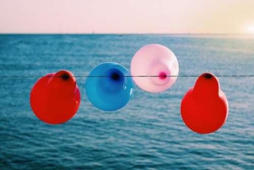 balloon colorful red blue pink