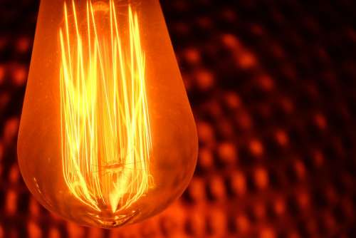 Vintage Lightbulb Closeup