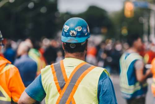 Construction Worker In Protective Gear Photo