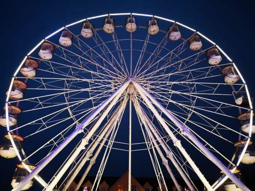 Ferris Wheel At Night Photo