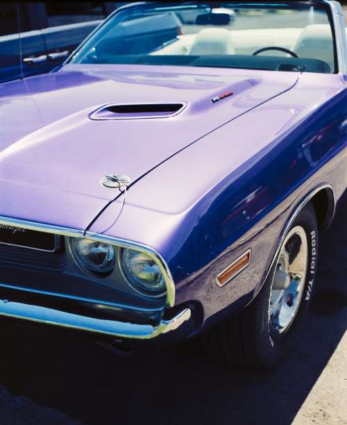 Purple Convertible Car Photo
