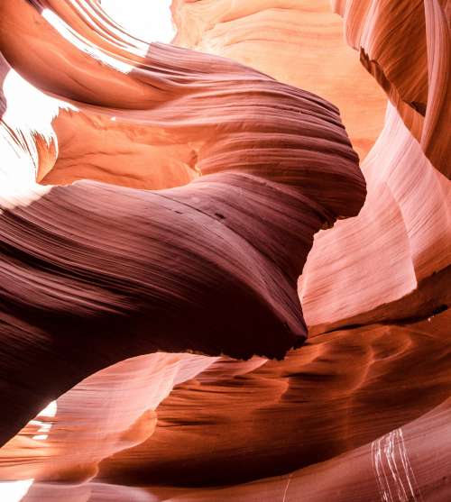 Ribbed Sandstone Caves Offer Red Shade From Desert Sun Photo