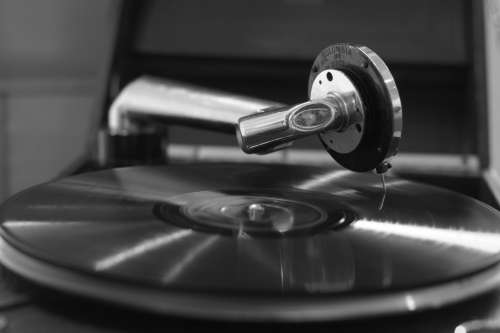 Vinyl Record On A Record Player Photo