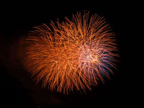 Red and Blue Fireworks