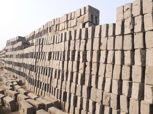 Nepal construction bricks adobe pattern
