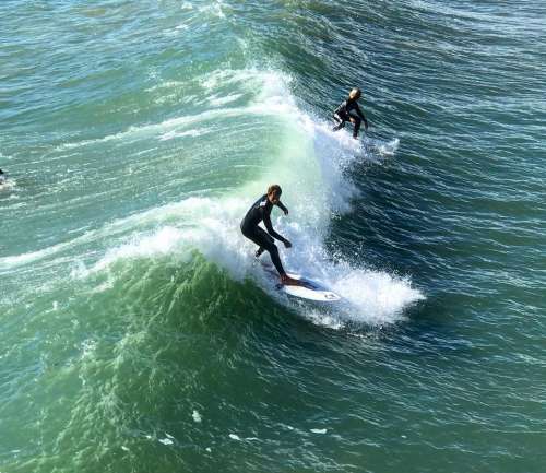Surfing wave beach ocean 