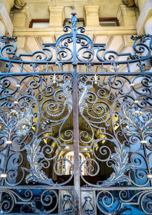 wrought iron gates ornate decoration symmetry