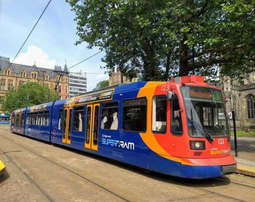 tram city tracks sheffield modern transportation