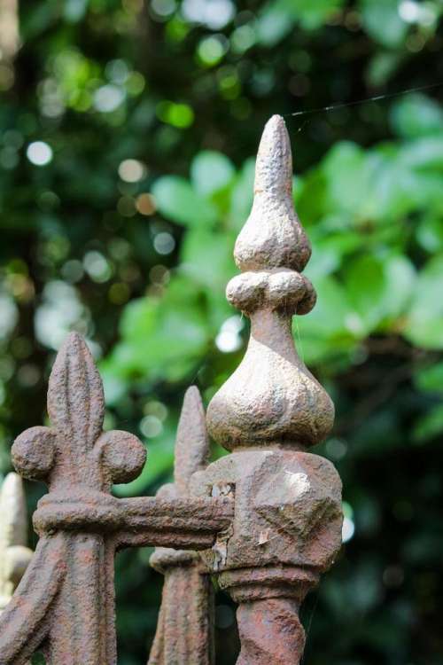 iron railing ornament cemetery grave