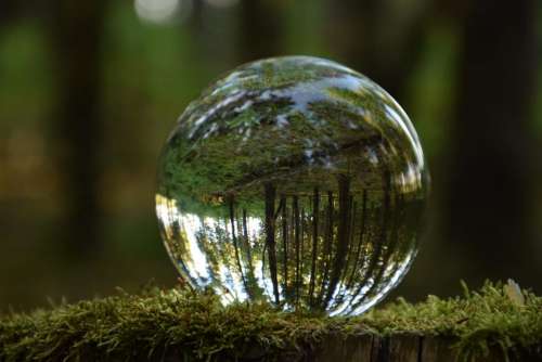 glass sphere landscape reflection mirage reflexion