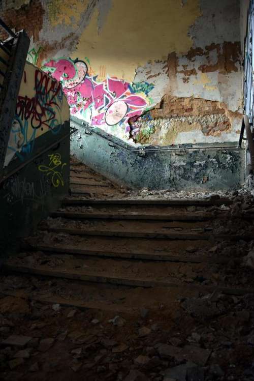 stairs abandoned abandoned place lost place graffiti