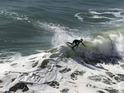 Surfing beach wave