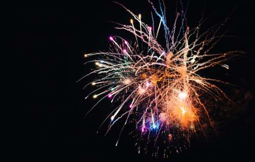 Colorful Fireworks Against Black Sky Free Photo