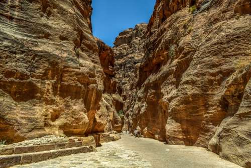 Al Siq Canyon Canyon Gorge Travel Adventure Desert