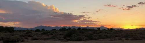 Arizona Sunset Sky Scenic Colorful Desert