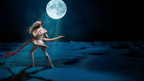 Ballet Dancers Under The Moon Moon Flashes Of Moon