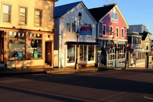 Bar Harbor Morning Light Store Fronts Shops
