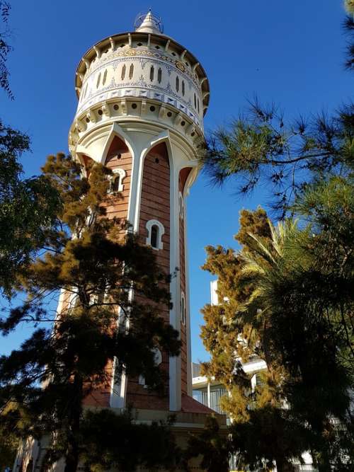 Barcelona Water Tower Architecture