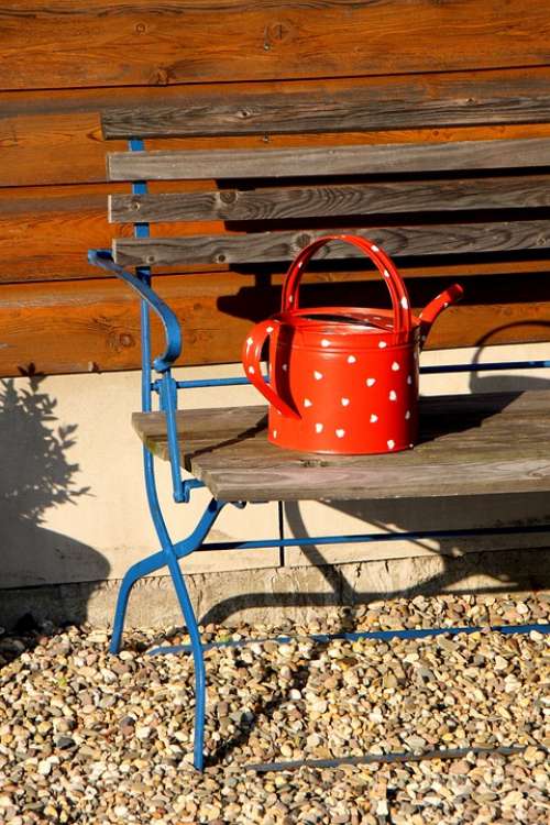 Bench Watering Can House Garden